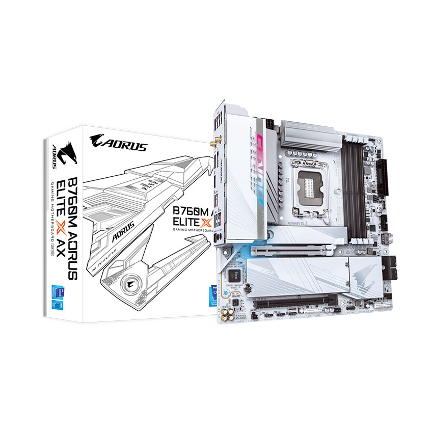 Mainboard Gigabyte B760M AORUS ELITE X AX DDR5 (Wifi+Bluetootth)