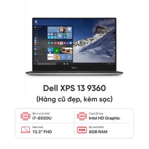 Laptop Dell XPS 13 9360 / I7-8550U / 8GB RAM / 256GB SSD / Màn 13.3 inch FHD / Kèm sạc - Hàng cũ đẹp