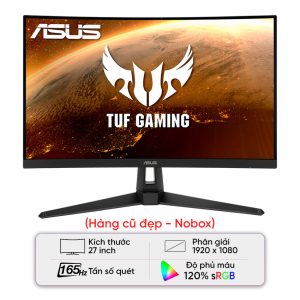 Màn hình Gaming Asus TUF VG27VH1B (27 inch/FHD/VA/165Hz/1ms/Loa/Cong) - Cũ đẹp (Không vỏ hộp, Kèm dây nguồn, cáp HDMI)