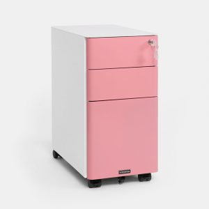 Tủ tài liệu thép di động HyperWork IVY SLIM - Màu hồng