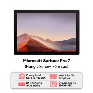 Microsoft Surface Pro 7 (I5-1035G4 / 16GB RAM / SSD 256 / Màn 12.3 inch 2k / Cảm ứng / Platium / Kèm sạc) - Likenew