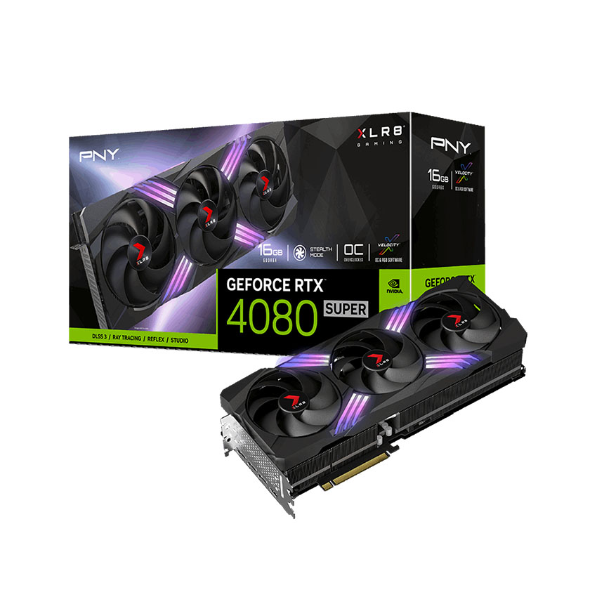 Card màn hình PNY RTX 4080 SUPER 16GB XLR8 Gaming VERTO EPIC-X RGB Overclocked Triple Fan DLSS 3