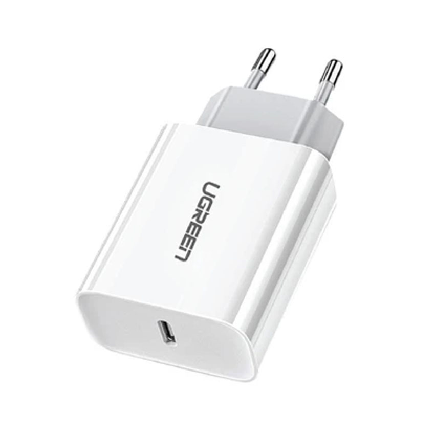 Củ sạc Ugreen PD 20W CD137 Kèm Cáp Type-C to Lightning MFI Màu Trắng (50698)