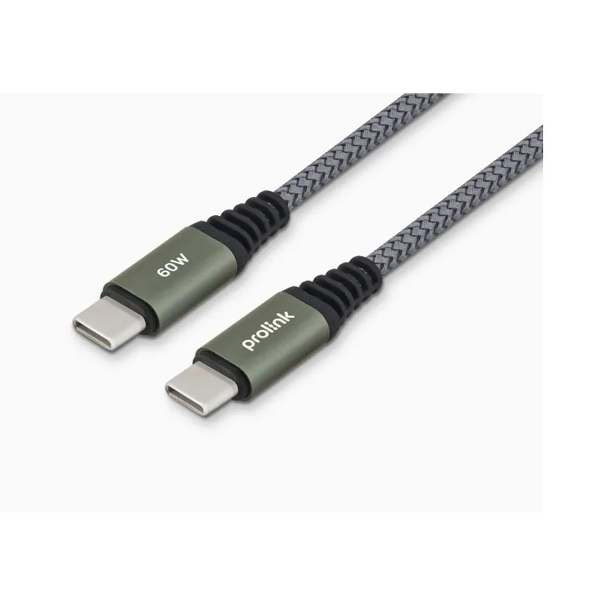 86553_day_cap_sac_prolink_gcc_60_01_usb_c_mau_xam__2_ Dây cáp sạc Prolink GCC-60-01 USB-C Màu xám