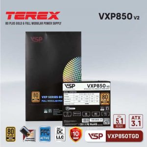Nguồn VSP TEREX VXP850TGD v2 - 850W (80Plus Gold/ATX3.1/PCIE5.1/full modular)
