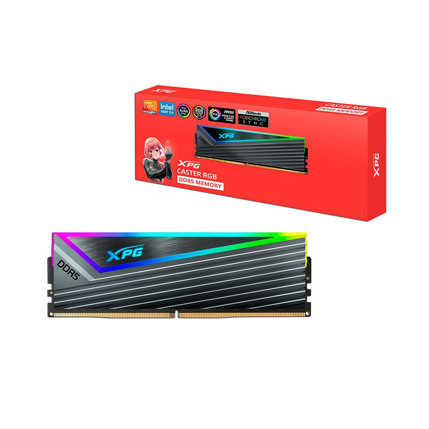 Ram Desktop Adata XPG CASTER RGB Black (AX5U6000C3016G-CCARGY) 16GB (1x 16GB) DDR5 6000Mhz