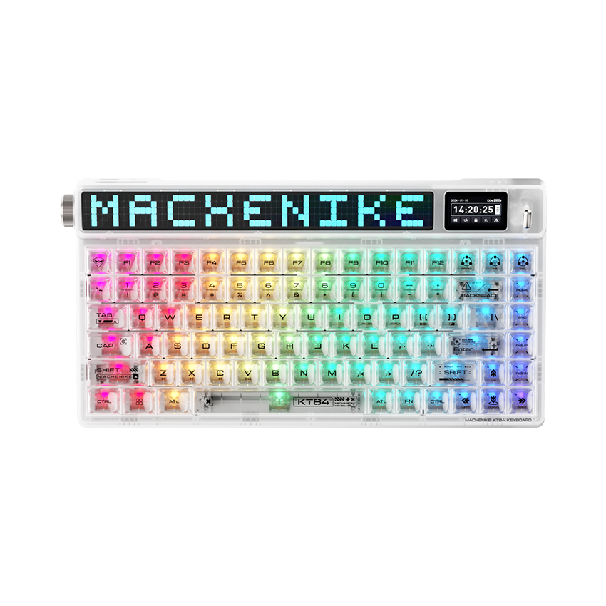86968_ban_phim_co_machenike_kt84_retro_style_with_dot_matrix_display_3_mode_rgb_yellow_switch_mau_trang_1 Bàn phím cơ Machenike KT84 Retro-Style with Dot Matrix Display (3 Mode/RGB/Yellow Switch/Màu Trắng)