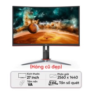 Màn hình Gaming AOC CQ27G2/74 (27inch/QHD/VA/144Hz/1ms/Cong) - Cũ đẹp (Box)