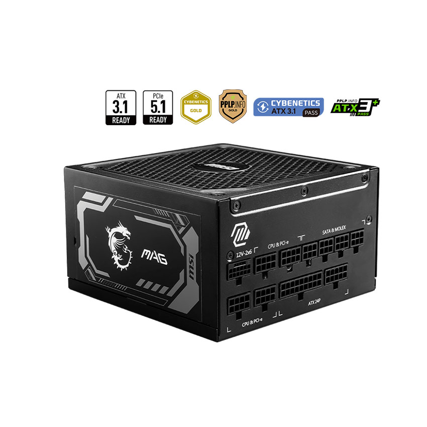 Nguồn máy tính MSI MAG A1000GL PCIE5 1000W (80 Plus Gold/PCI-e 5.0/ATX3.0)