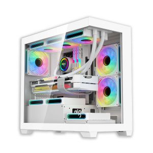 Vỏ case AIGO C218M WHITE (mATX/màu trắng/không fan)