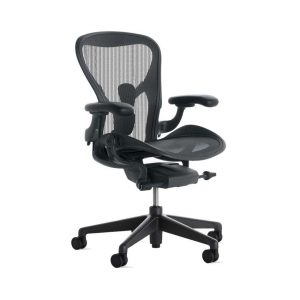 Ghế Công Thái Học Herman Miller Aeron - Chân Nhựa, Màu Graphite (Xám Chì)