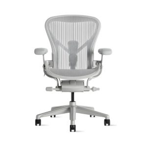 Ghế Công Thái Học Herman Miller Aeron - Chân Nhựa, Màu Mineral white (Trắng)