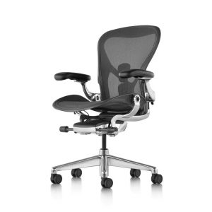 Ghế Công Thái Học Herman Miller Aeron - Chân nhôm, Màu Graphite (Xám Chì)