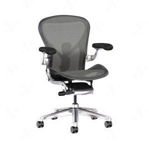 Ghế Công Thái Học Herman Miller Aeron - Chân nhôm, Màu Carbon