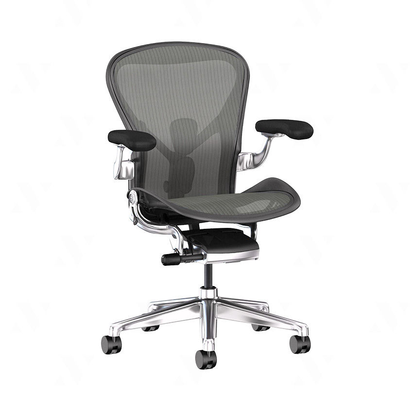 87624_ghe_cong_thai_hoc_herman_miller_aeron_chan_nhom_mau_carbon Ghế Công Thái Học Herman Miller Aeron - Chân nhôm, Màu Carbon