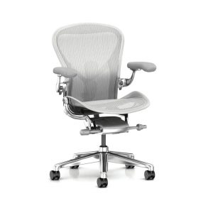 Ghế Công Thái Học Herman Miller Aeron - Chân nhôm, Màu Mineral white (Trắng)