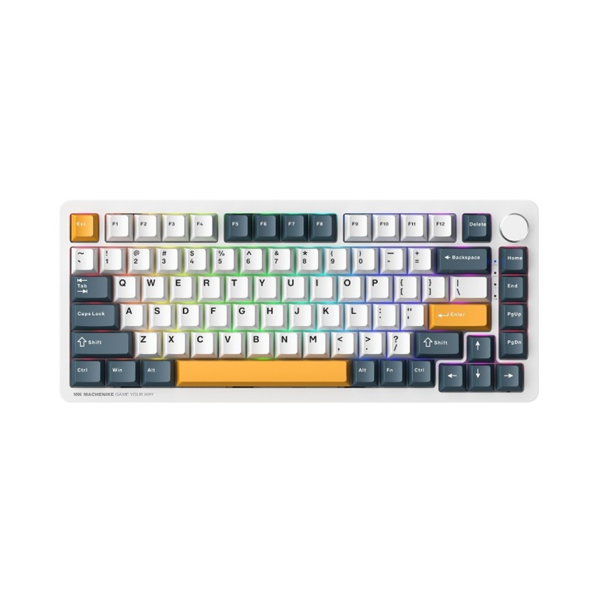 Bàn phím cơ Machenike K600-B82W Tri-mode RGB (Màu Trắng)