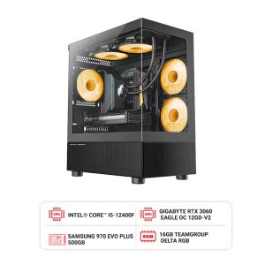 PC HACOM GAMING ALPHA 001 (I5 12400F/H610/16GB RAM/500GB SSD/RTX 3060 12G)