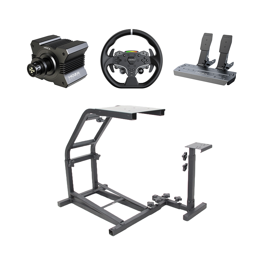 Hệ thống mô phỏng lái xe HACOM Racing Silver 7 (GT/F1/Rally) (Moza R5 Bundle/Khung Art Cockpit SIMPLE FRAME)