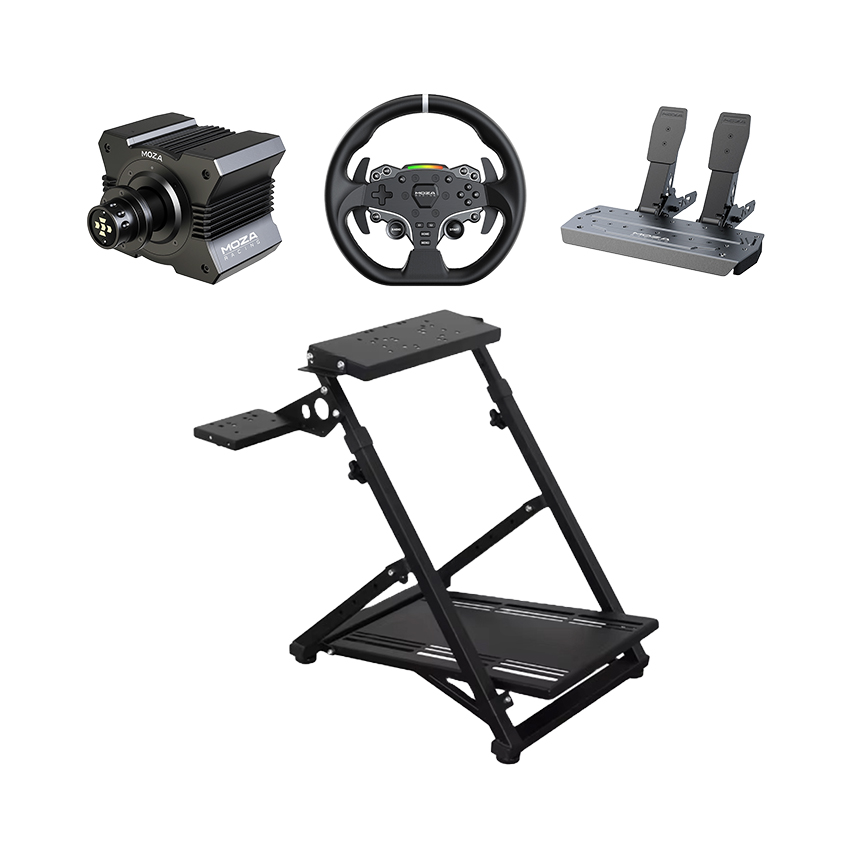 Hệ thống mô phỏng lái xe HACOM Racing Silver 10 (GT/F1/Rally) (Moza R5 Bundle/Khung Art Cockpit FOLDING FRAME)