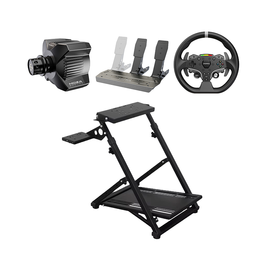 Hệ thống mô phỏng lái xe HACOM Racing Silver 11 (GT/F1/Rally) (Moza R3 Bundle/Khung Art Cockpit FOLDING FRAME)