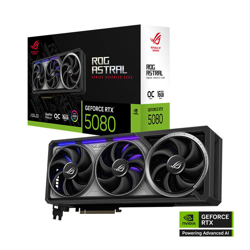 Card màn hình Asus ROG  ASTRAL  RTX 5080 16G GAMING GDDR7 OC