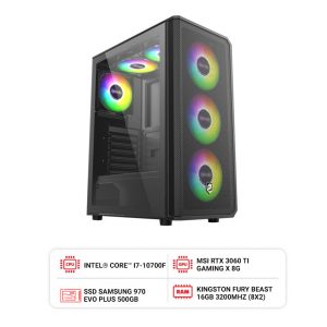 PC HACOM GAMING ALPHA 002 (I7 10700F/B460/16GB RAM/500GB SSD/RTX 3060Ti)