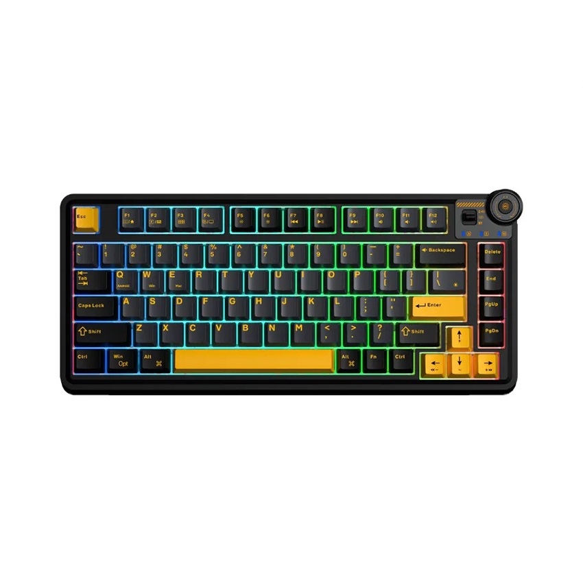 Bàn phím cơ gaming AULA AU75 (3 Mode/Đen + Xám + Cam/ Star Vector switch)