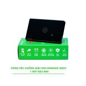 CÔNG TẮC HUNONIC WIFI HÌNH CHỮ NHẬT - CHỐNG GIẬT (Màu đen)