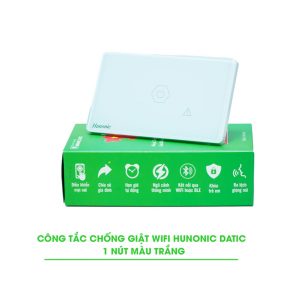 CÔNG TẮC HUNONIC WIFI HÌNH CHỮ NHẬT - CHỐNG GIẬT (Màu trắng)