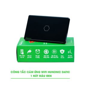 CÔNG TẮC HUNONIC WIFI HÌNH CHỮ NHẬT - 1 NÚT(Màu đen)