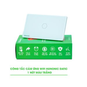CÔNG TẮC HUNONIC WIFI HÌNH CHỮ NHẬT - 1 NÚT (Màu trắng)