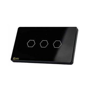 CÔNG TẮC CẢM ỨNG HUNONIC DATIC - 3 NÚT (Màu đen)