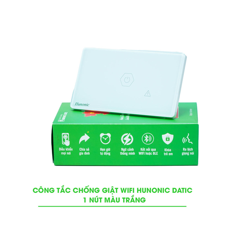 CÔNG TẮC CẢM ỨNG HUNONIC DATIC CSL CHỐNG GIẬT (Màu trắng)