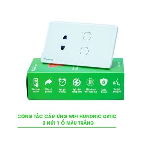 CÔNG TẮC CẢM ỨNG 2IN1 WIFI HUNONIC DATIC (Màu trắng)