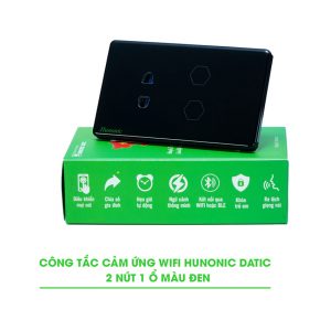 CÔNG TẮC CẢM ỨNG 2IN1 WIFI HUNONIC DATIC (Màu đen)