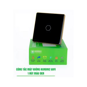 CÔNG TẮC HUNONIC WIFI HÌNH VUÔNG - 1 NÚT (Màu đen)