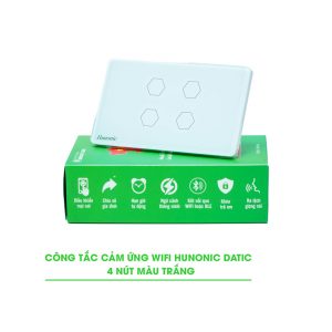 CÔNG TẮC HUNONIC WIFI HÌNH VUÔNG - 4 NÚT (Màu trắng)