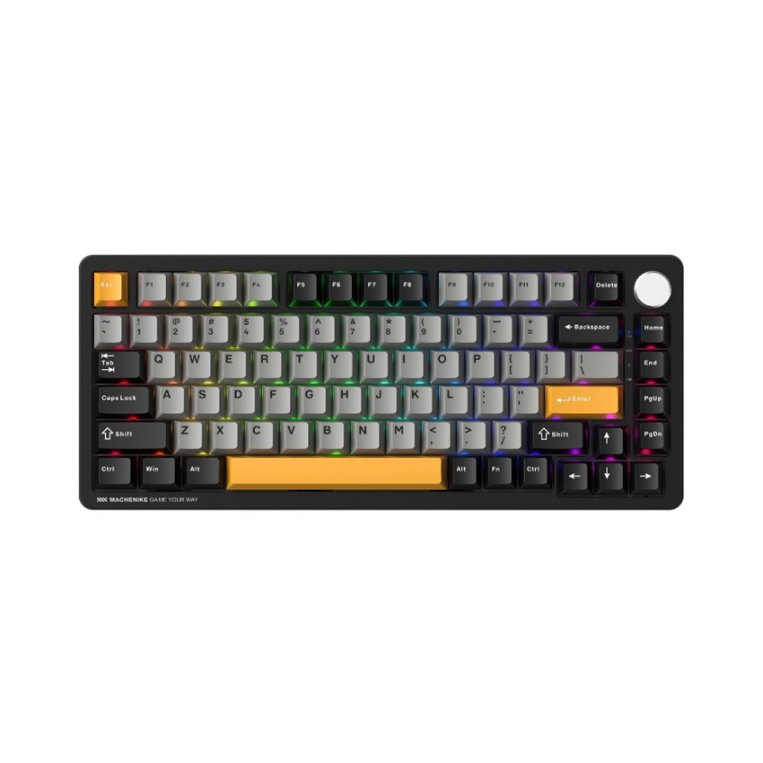 Bàn phím Machenike K600-B82W Tri-mode RGB GR Silver Switch (Màu Đen)