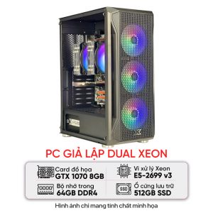 PC GIẢ LẬP DUAL XEON (E5-2699 V3/X99/64B RAM/512GB SSD/GTX 1070/750W)