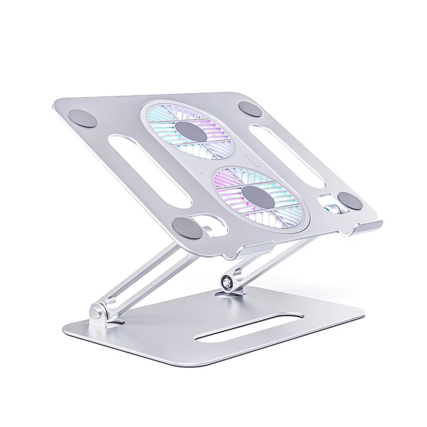 Giá đỡ kèm tản nhiệt Laptop Boneruy P43F Màu Bạc (14-17.3 inch) hợp kim nhôm