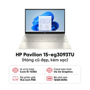 Laptop HP Pavilion 15-eg3093TU (i5 1335U/16GB RAM/512GB SSD/15.6 FHD/Win11/Vàng/Kèm sạc) - Hàng cũ đẹp