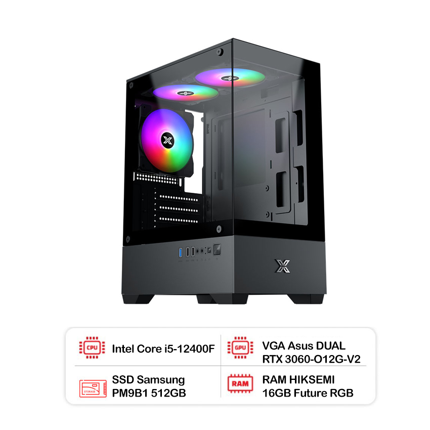 PC HACOM GAMING ALPHA 003 (I5 12400F/H610/16GB RAM/512GB SSD/RTX 3060)