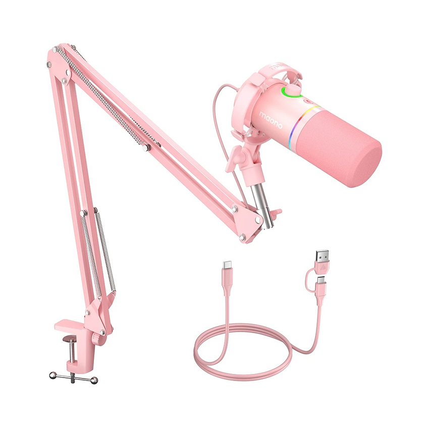 89915_bo_microphone_thu_am_co_day_maono_pd200xs_mau_hong Bộ microphone thu âm có dây Maono PD200XS - Màu Hồng