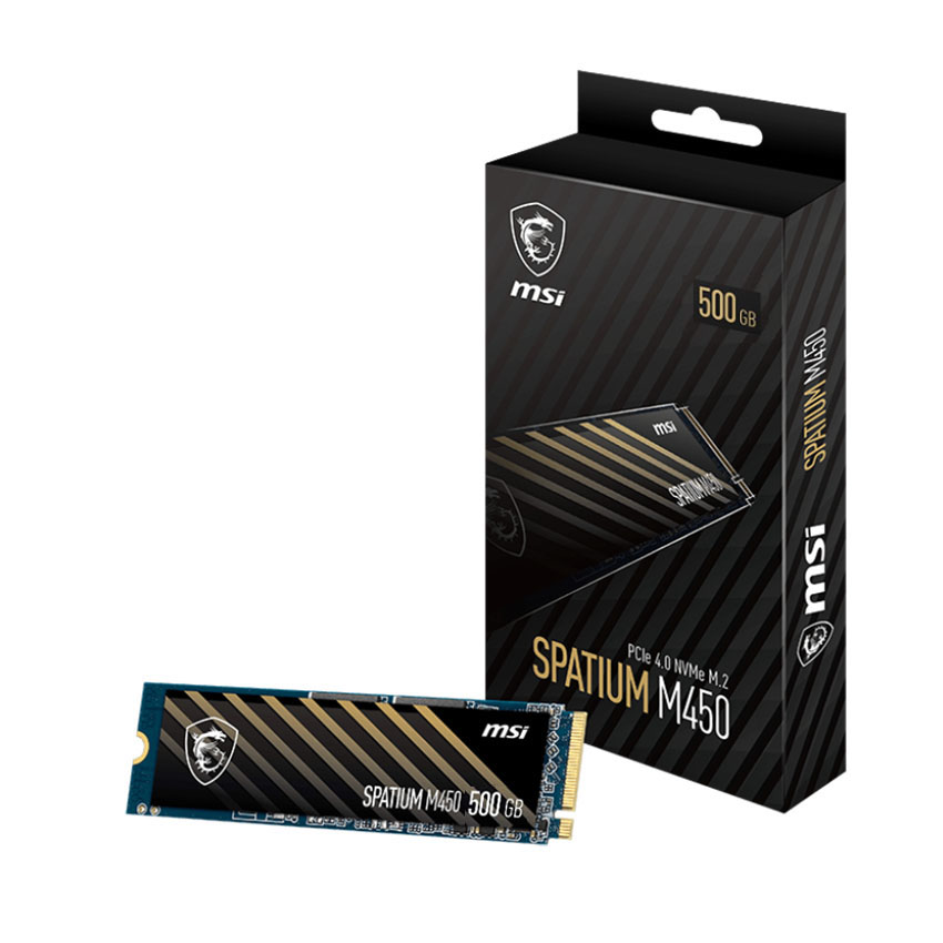 Ổ Cứng SSD MSI SPATIUM M450 500GB – M.2 2280 PCIe Gen4 x4 (Đọc 3600MB/s - Ghi 2300MB/s)