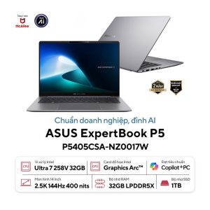 Laptop Asus ExpertBook P5405CSA-NZ0017W (U7 258V/32GB RAM/1TB SSD/14 WQXGA/Win11/Xám)