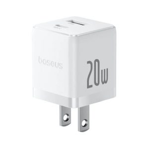 Sạc nhanh hiệu Baseus Palm C+U 20W US - Màu trắng