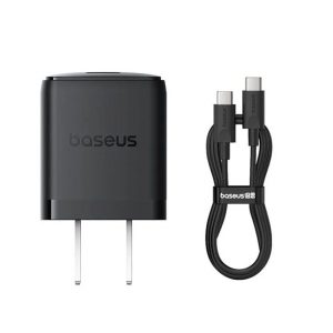 Bộ sạc hiệu Baseus Palm 1C 20W US - Màu đen  (with Cable USB-C to USB-C 1m)