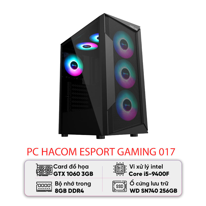 90458_pc_hacom_esport_gaming_017_i5_9400f_b365_8gb_ram_256gb_ssd_gtx_1060 PC HACOM ESPORT GAMING 017 (I5 9400F/B365/8GB RAM/256GB SSD/GTX 1060)