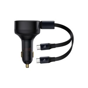 Sạc ô tô hiệu Baseus Enjoyment Retractable 2-in-1 C+C 33W